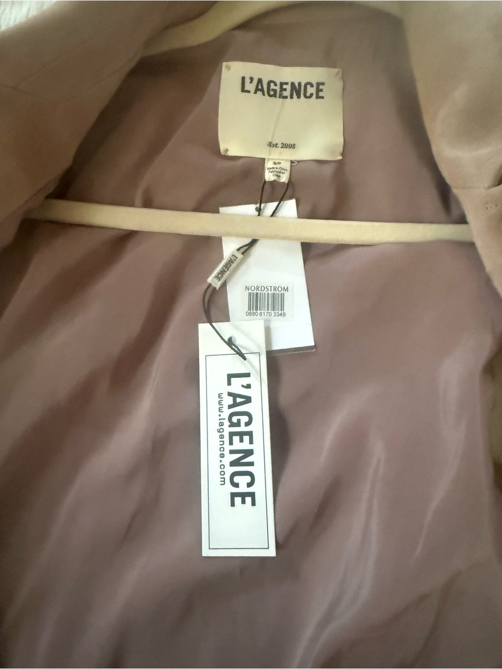 L'AGENCE Mauve Pink Lined Women's Jacket - Picture 3 of 5